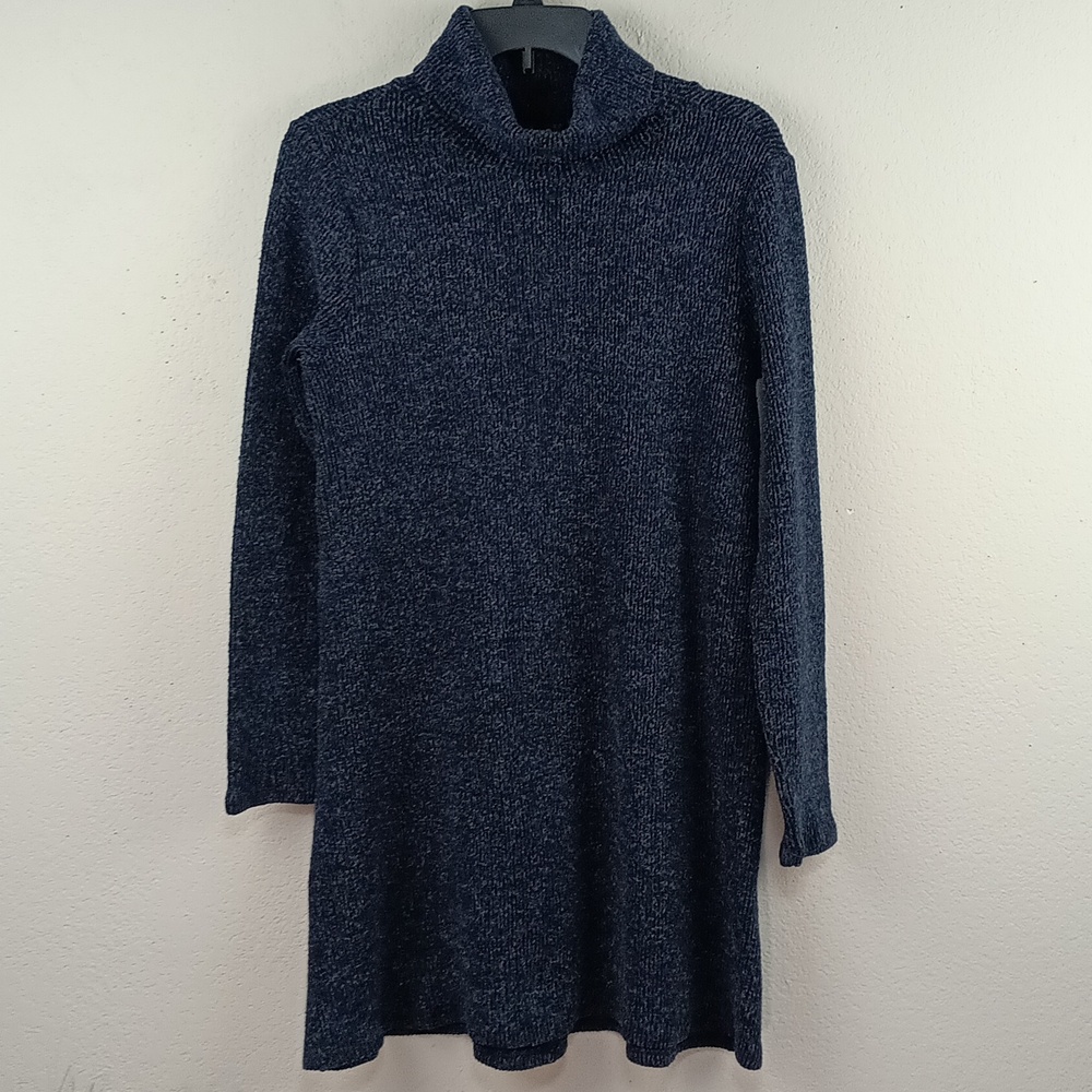 Midnight Dolls Navy Blue Longsleeve Turtle Neck Above Knee Sweater Dress sz M